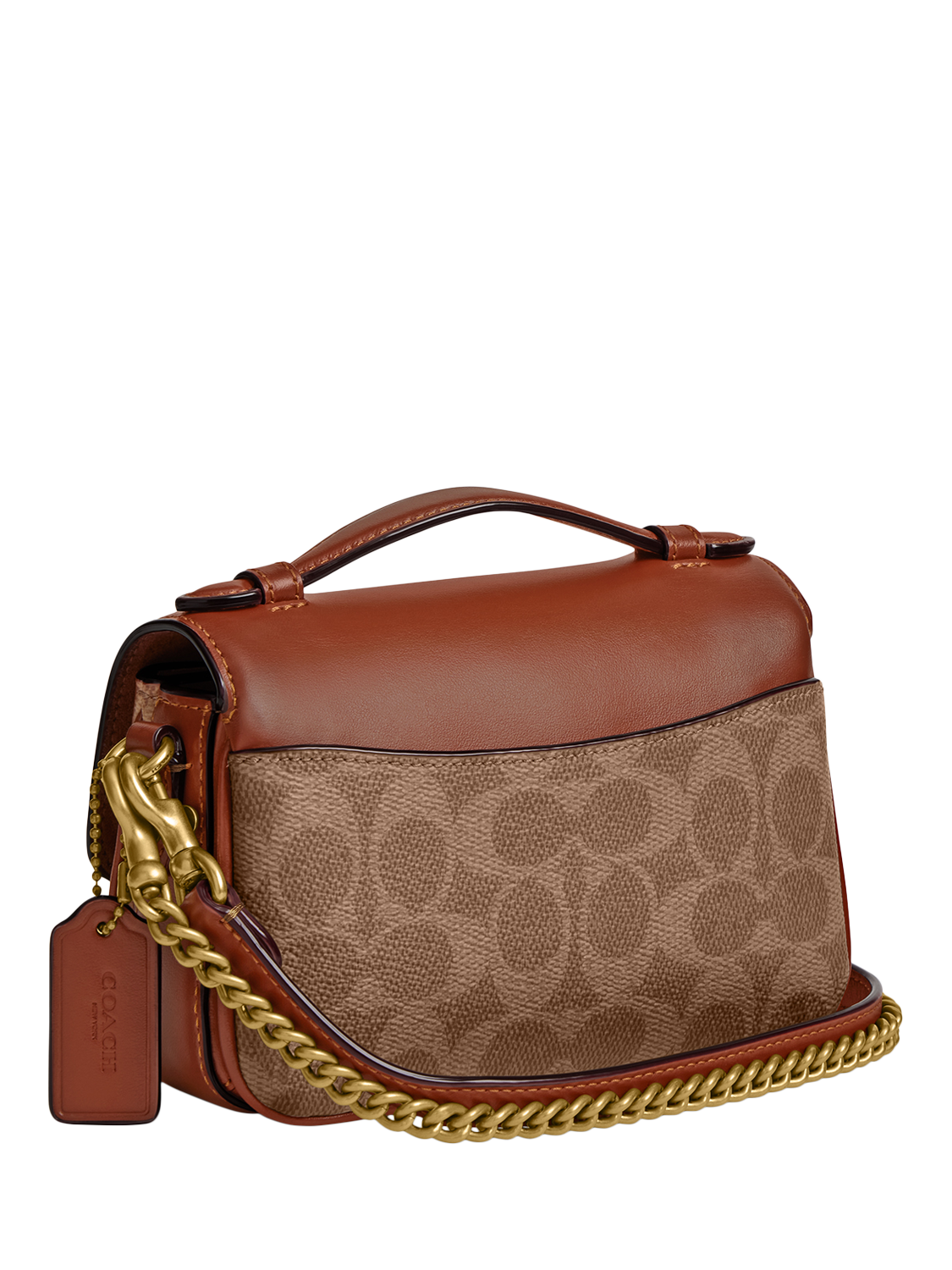 Product image 3 of 4, which shows Coach Cassie 17 Leather Monogram Crossbody Bag, Tan/Caramel