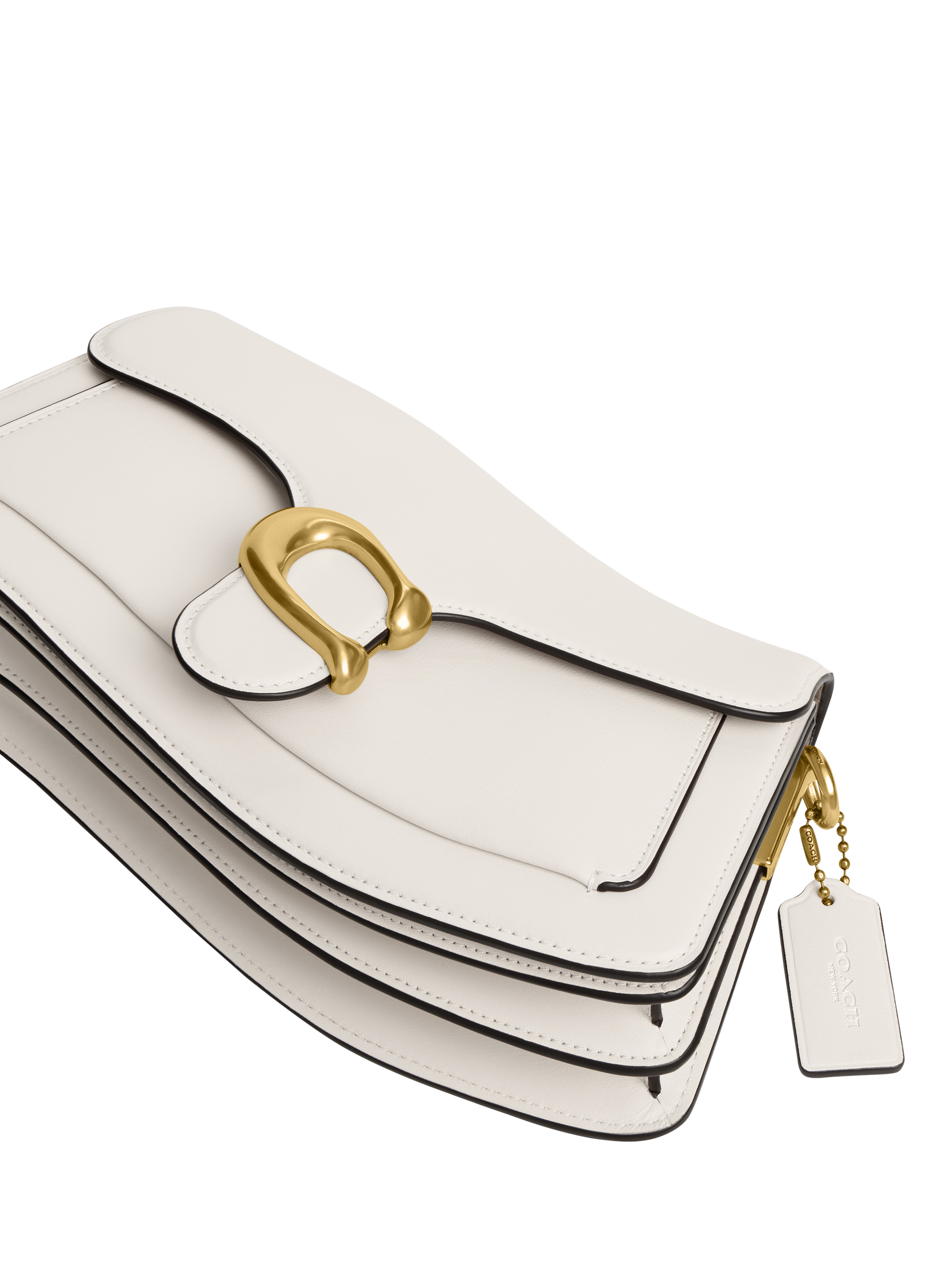 Product image 4 of 4, which shows Coach Glove-Tanned Leather Wavy Tabby Shoulder Bag, Chalk