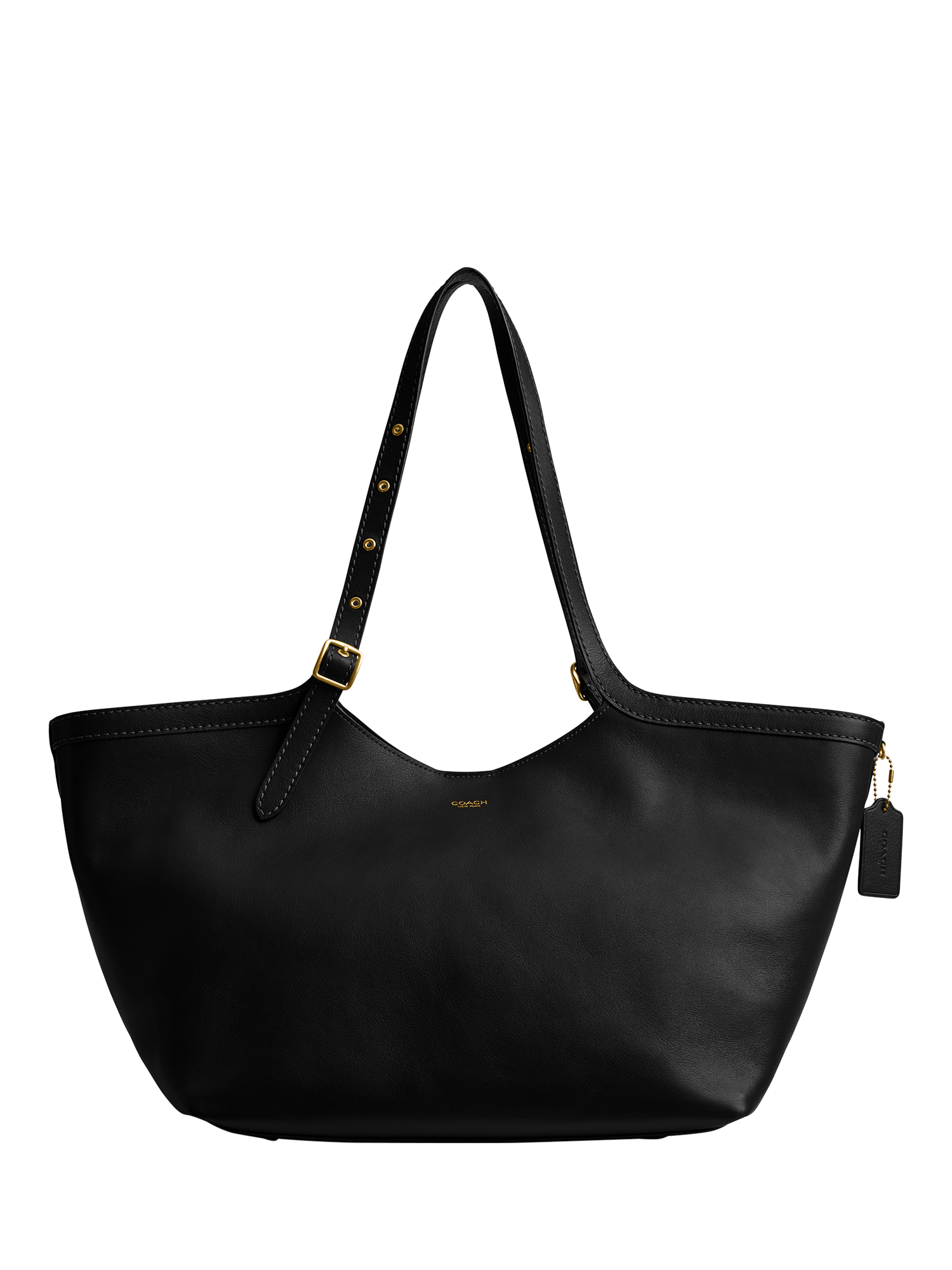 Product image 1 of 4, which shows Coach Gramercy Leather Tote Bag, B4/Black