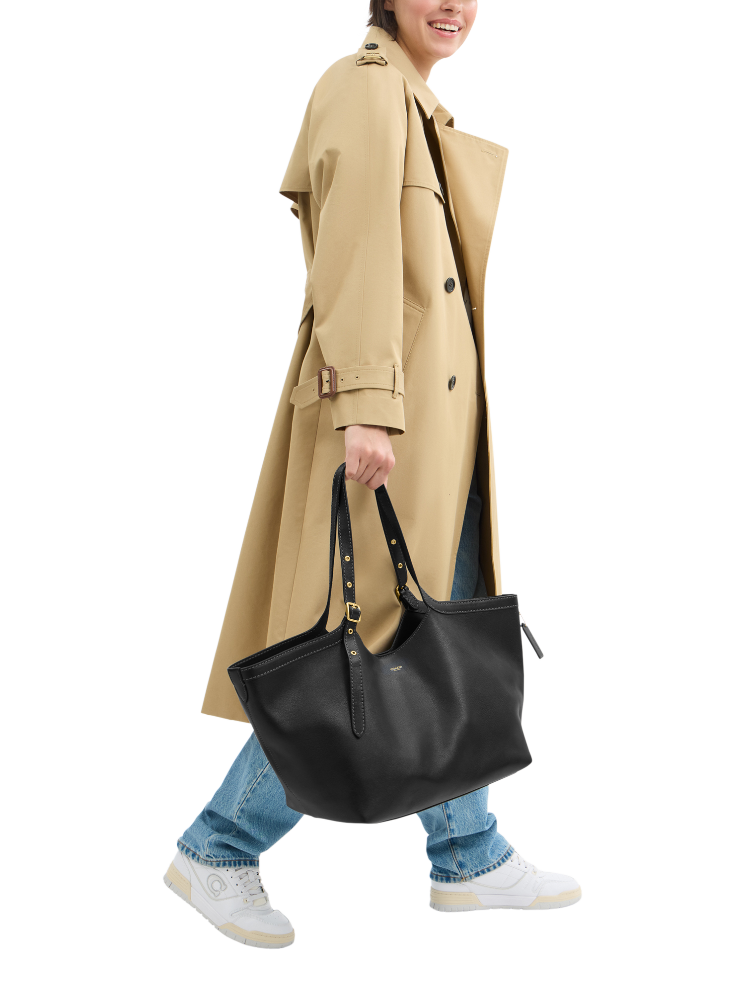 Product image 4 of 4, which shows Coach Gramercy Leather Tote Bag, B4/Black