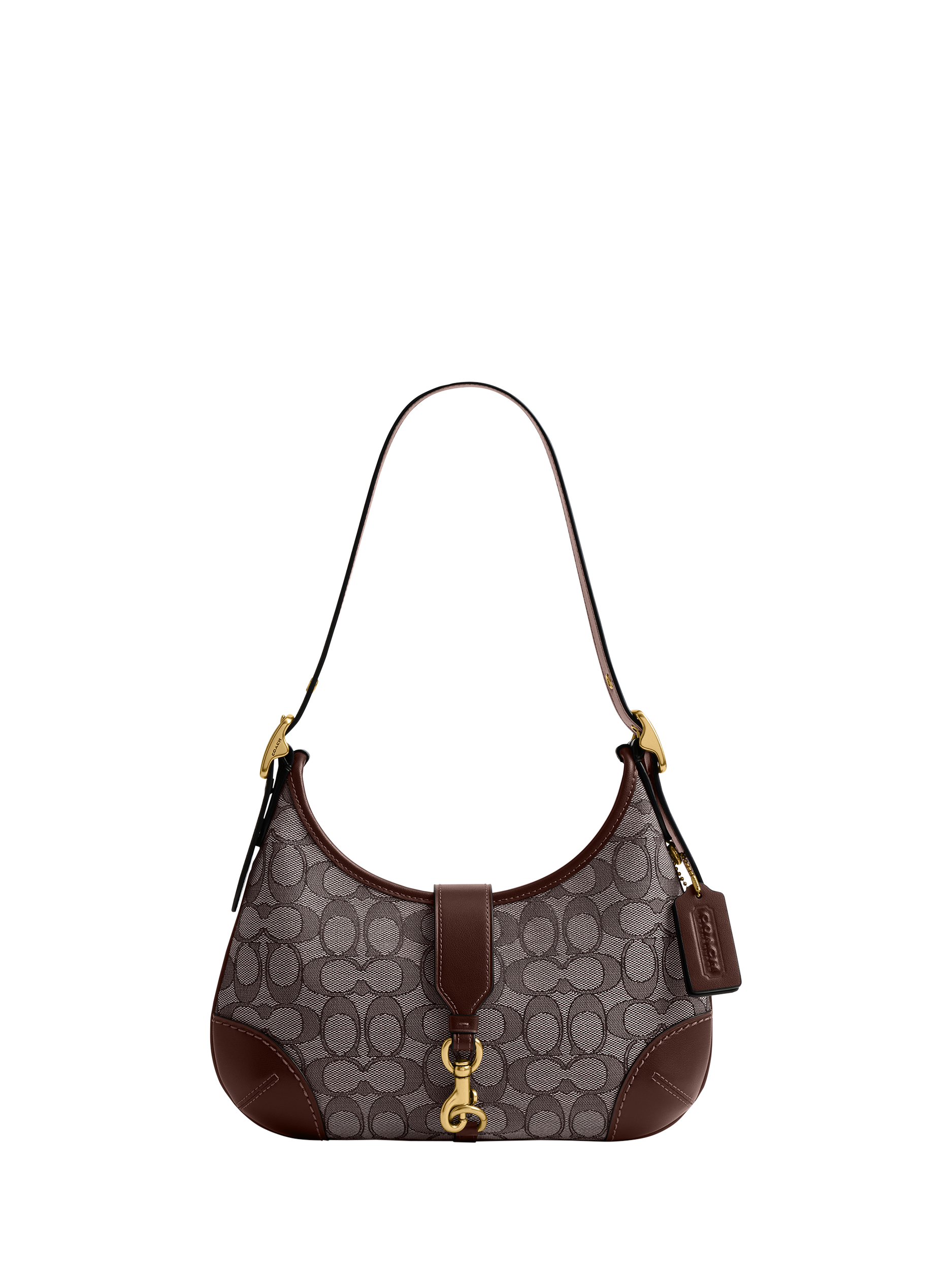 Product image 1 of 4, which shows Coach Hamptons Signature Jacquard Hobo Bag, Brown/Multi