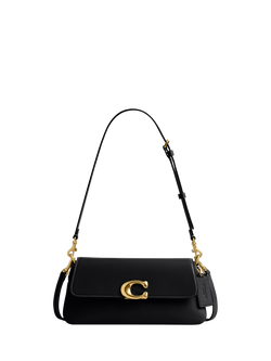 Coach Jet Leather Shoulder Bag, Black