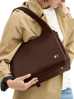 Coach Lana Leather Shoulder Bag - view 2, B4/Maple