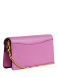 Coach Tabby Chain Luxe Leather Clutch Bag, Fuchsiaa