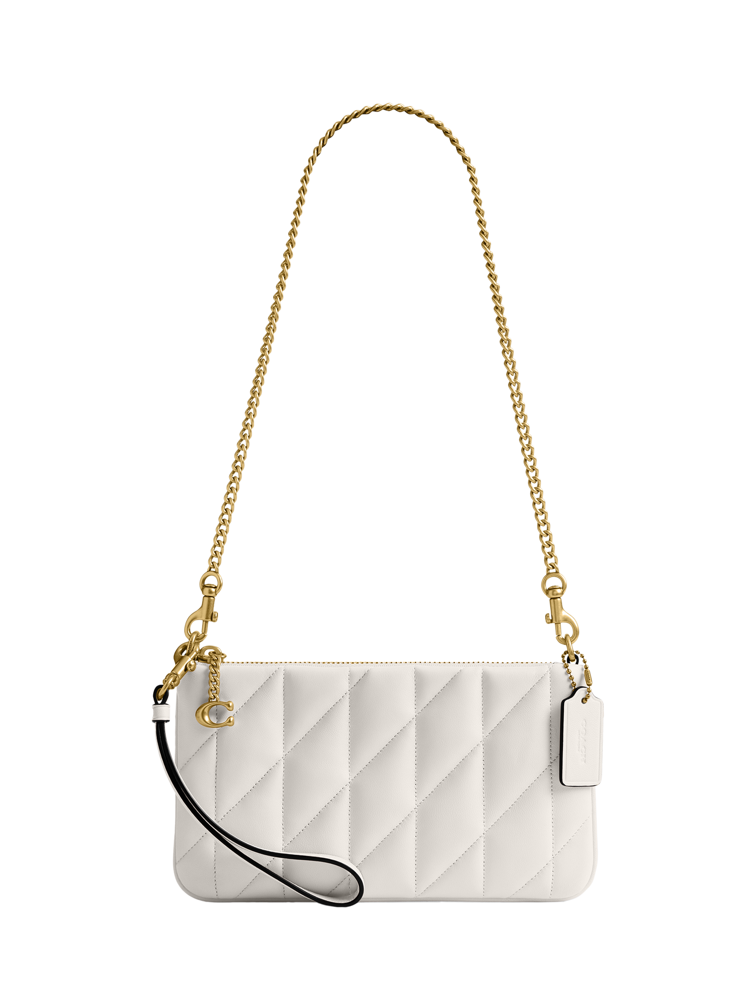 Coach Quilted Leather Pouch Bag, Chalk