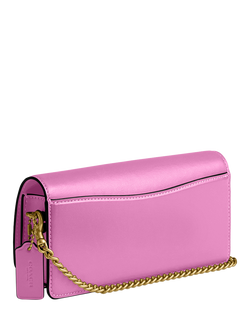 Coach Evie Long Leather Wallet on Chain - view 2, Fuschia