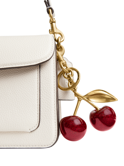 Coach Cherries Gold Plated Charm, Gold/Red - view 2, B4/Red Apple