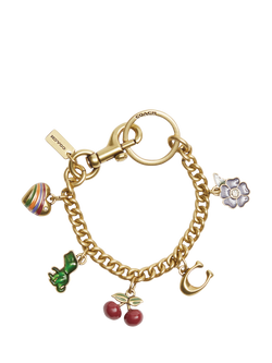 Coach Motifs Gold Plated Bag Charm - view 2, B4/Multi