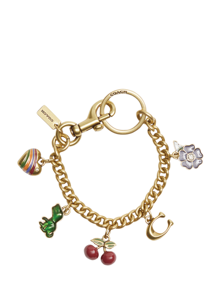 Coach Motifs Gold Plated Bag Charm - view 2, B4/Multi