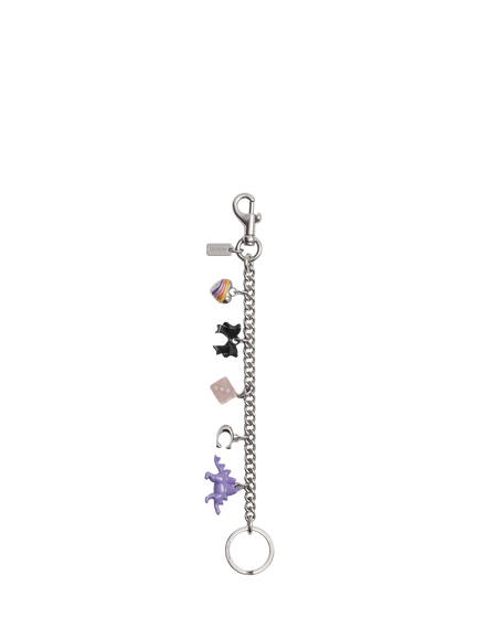 Coach Motifs Silver Toned Bag Charm, Lh/Multi