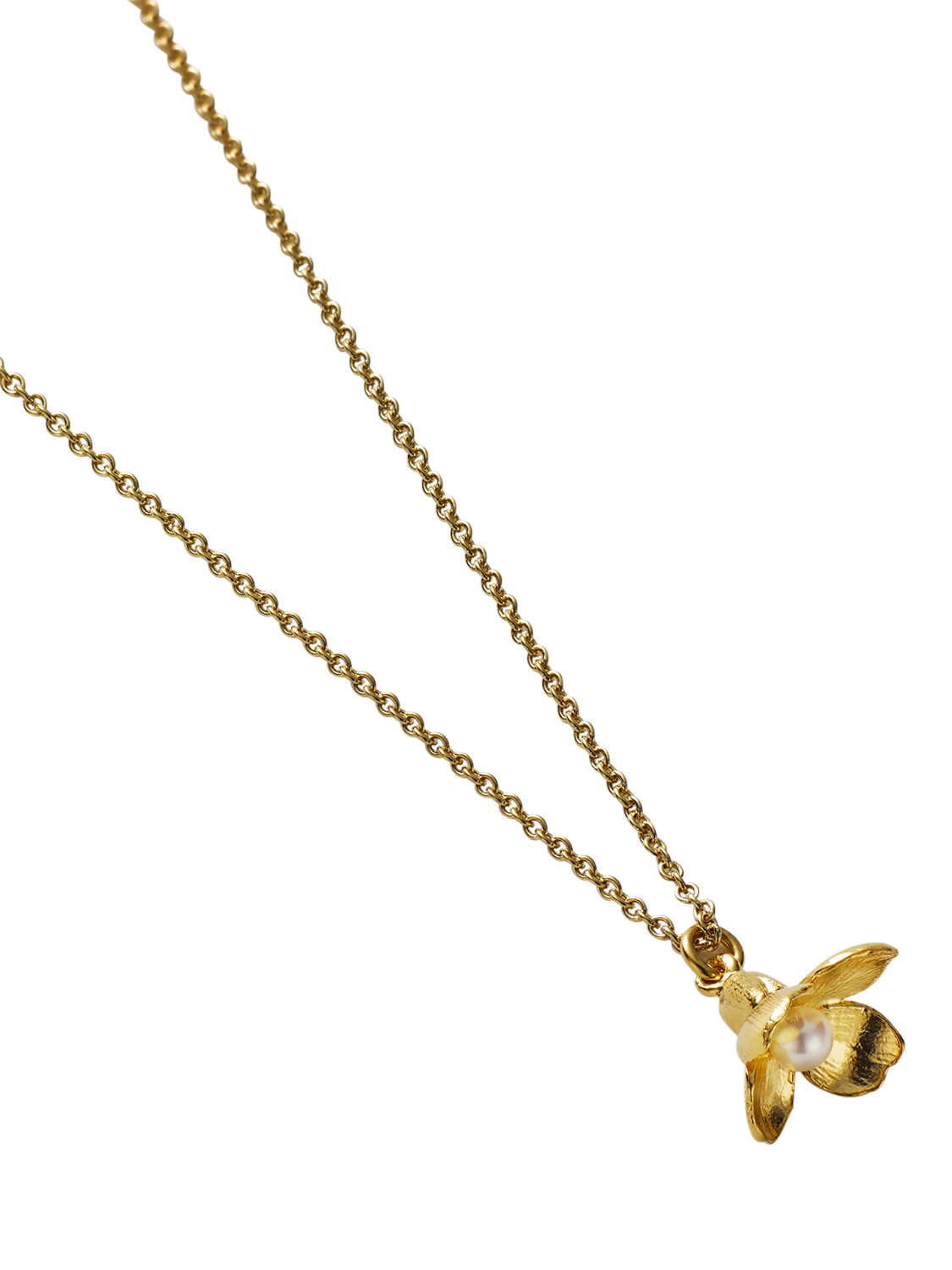 Product image 3 of 3, which shows Alex Monroe Cuckoo Flower Necklace, Gold