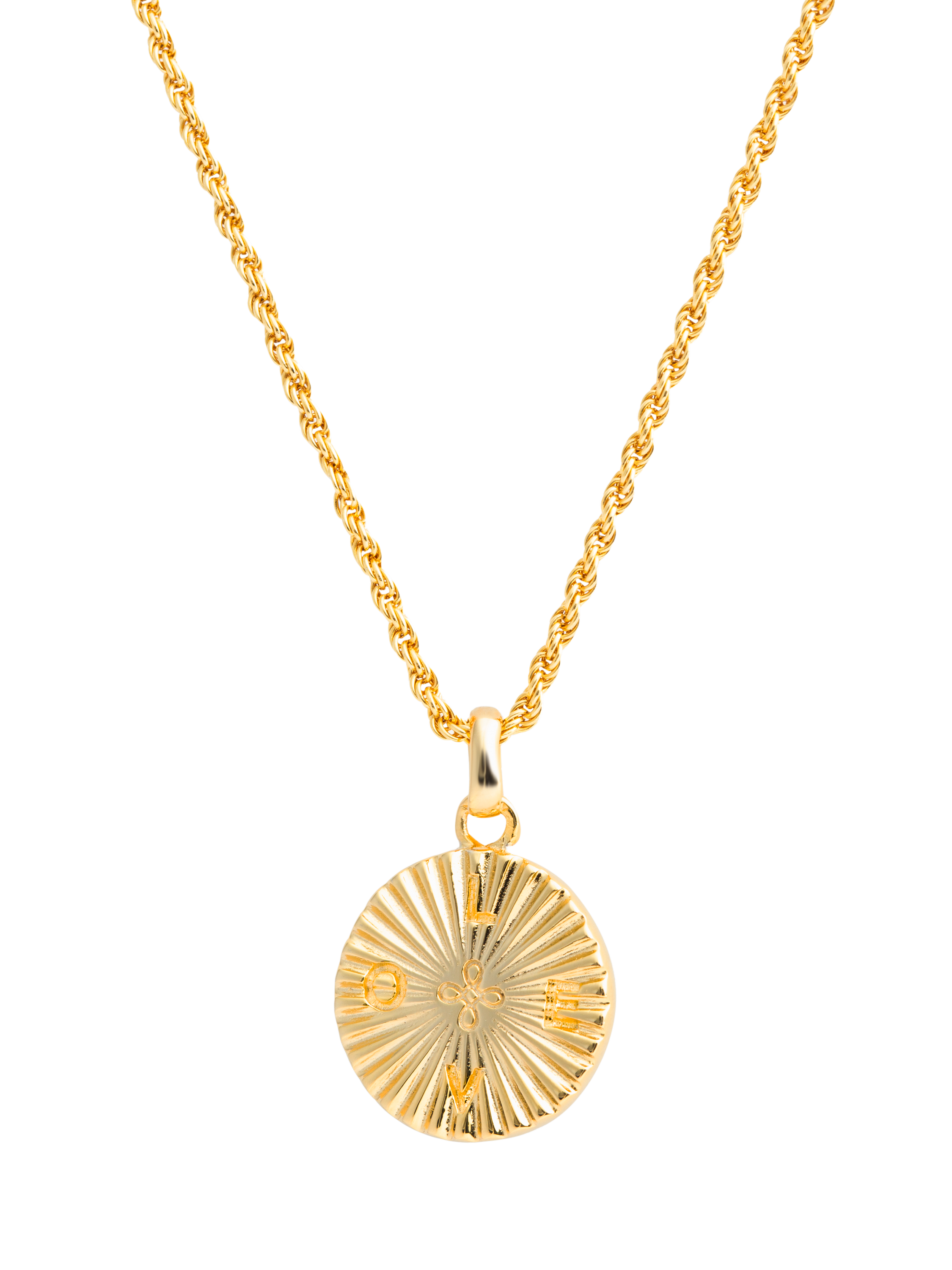 Product image 1 of 4, which shows LARNAUTI Love Disc Pendant, Gold