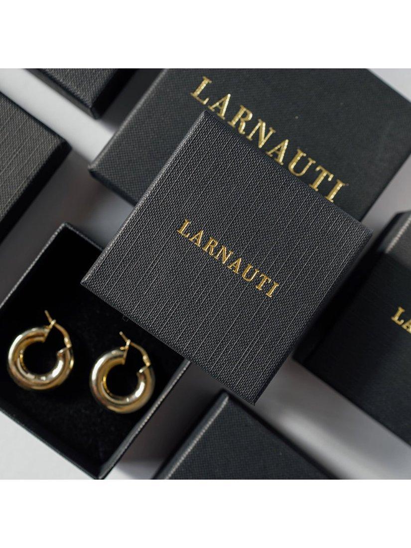 Product image 6 of 6, which shows LARNAUTI x RED January Garnet Sun Pendant Necklace, Gold