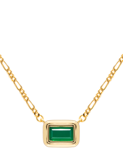 LARNAUTI Green Onyx Pendant Necklace, Gold, Yellow Gold
