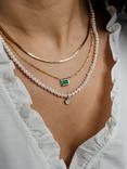 LARNAUTI Freshwater Pearl and Mother of Pearl Pendant Necklace, Gold