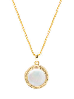 LARNAUTI Mother of Pearl Locket, Gold, Gold