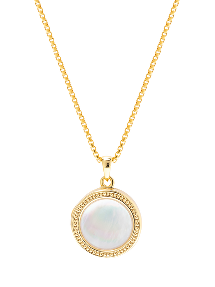 LARNAUTI Mother of Pearl Locket, Gold, Gold