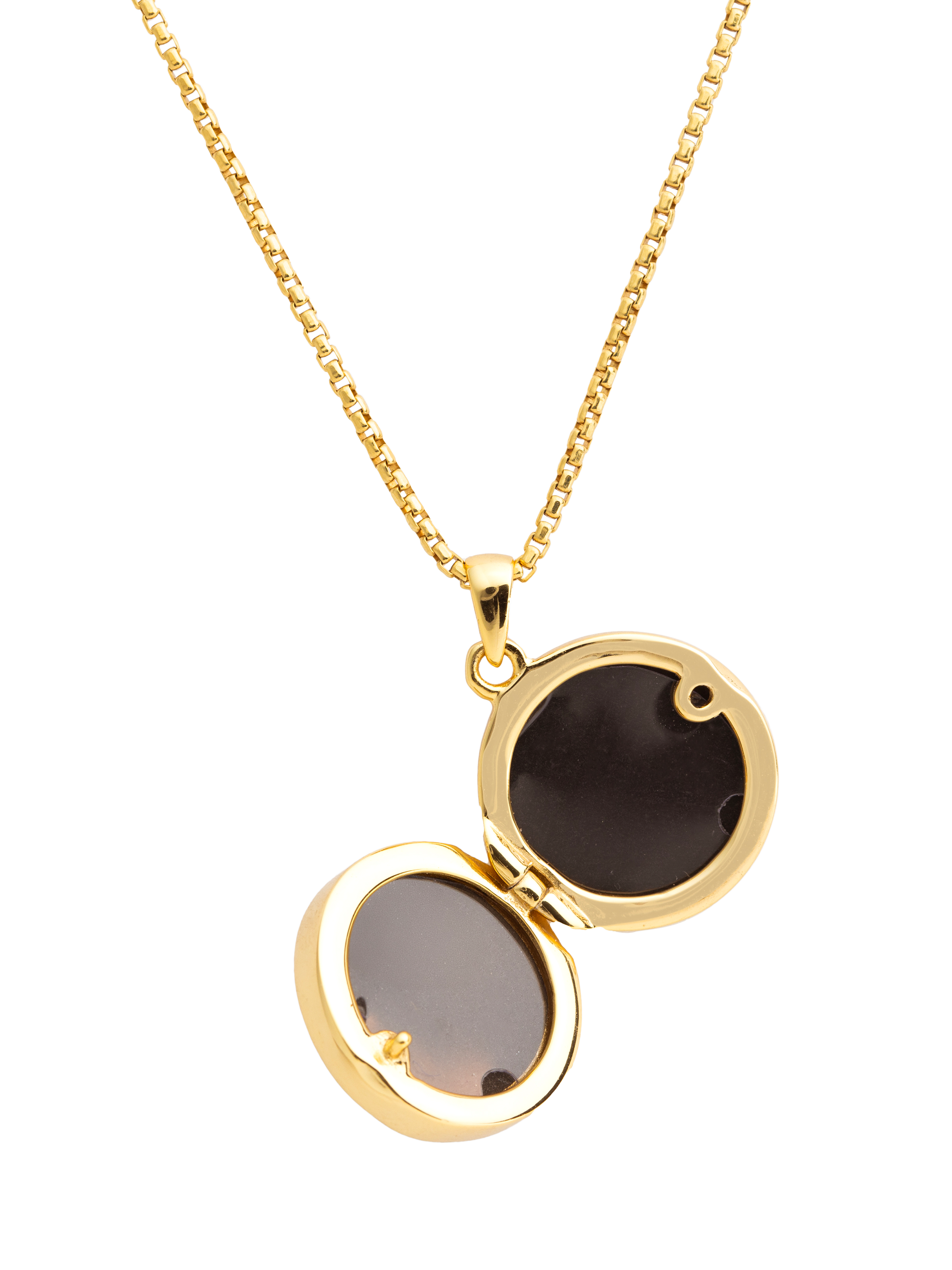 Product image 2 of 4, which shows LARNAUTI Mother of Pearl Locket, Gold