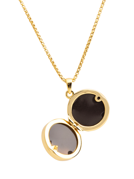 LARNAUTI Mother of Pearl Locket, Gold - view 2, Gold