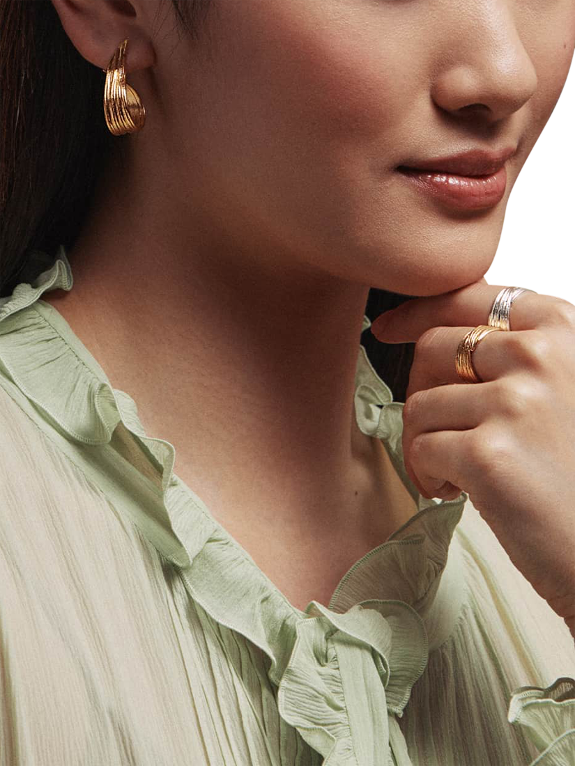 Product image 2 of 4, which shows Alex Monroe Loop Earrings, Gold