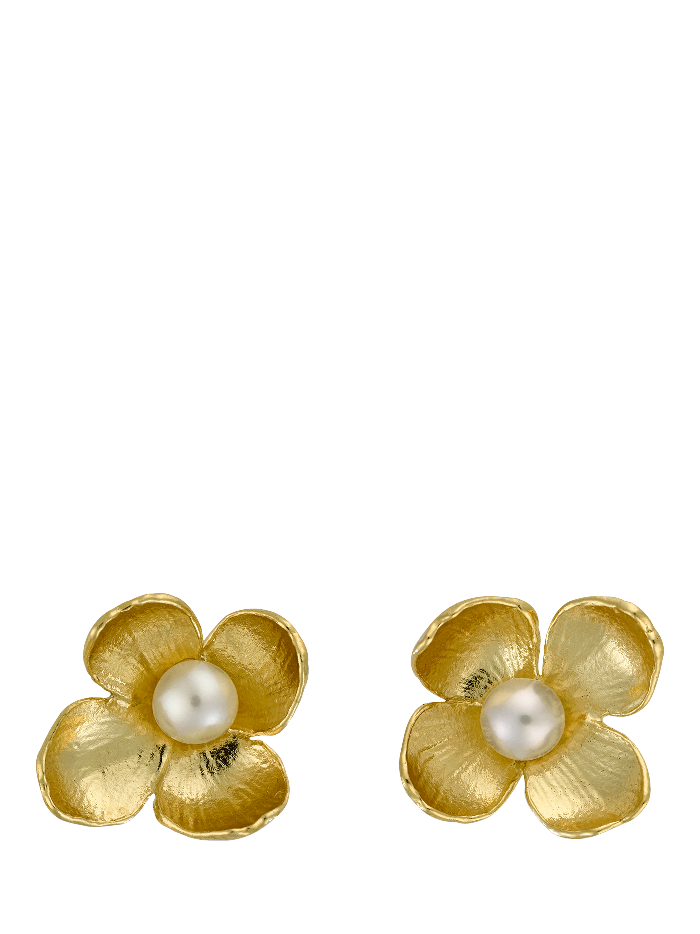 Product image 1 of 4, which shows Alex Monroe Cuckoo Flower Earrings, Gold