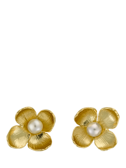 Alex Monroe Cuckoo Flower Earrings, Gold, Gold