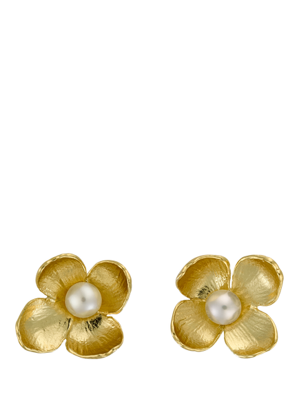 Alex Monroe Cuckoo Flower Earrings, Gold, Gold