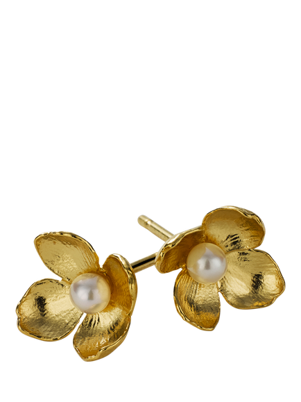 Alex Monroe Cuckoo Flower Earrings, Gold - view 2, Gold
