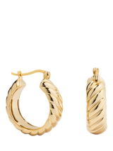 LARNAUTI Rope Hoop Earrings, Gold