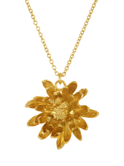Alex Monroe Blooming Chrysanthemum Pendant Necklace, Gold, Gold