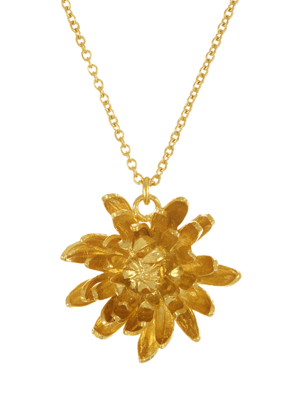 Alex Monroe Blooming Chrysanthemum Pendant Necklace, Gold, Gold