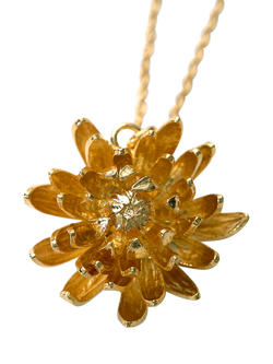 Alex Monroe Blooming Chrysanthemum Pendant Necklace, Gold - view 2, Gold
