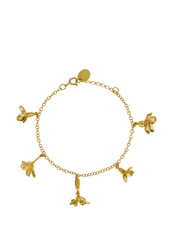 Alex Monroe Wildflower Charm Bracelet, Gold, Gold