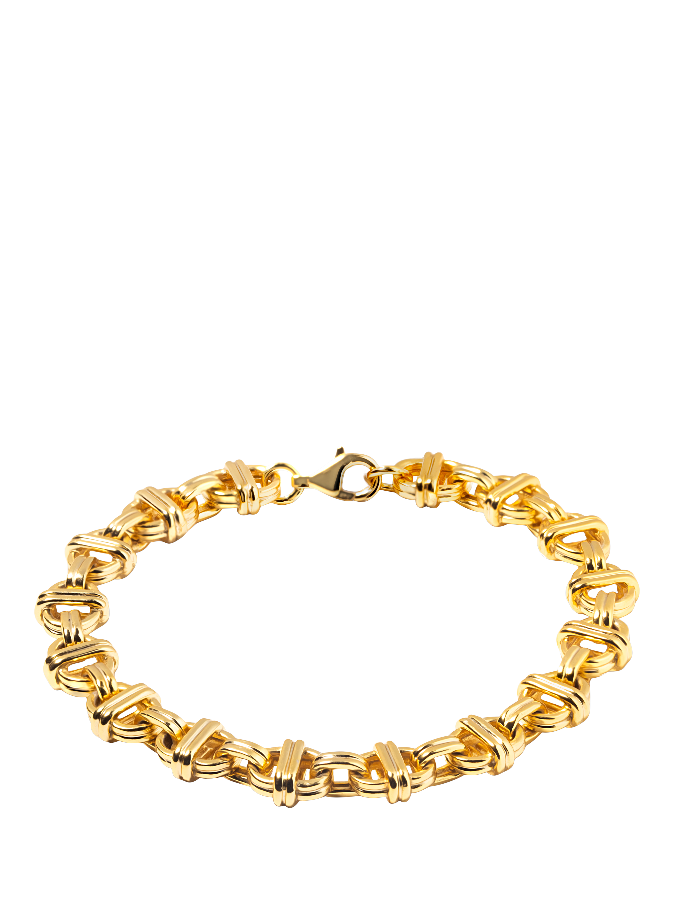 Product image 1 of 4, which shows LARNAUTI Retro Revival Hoop Link Bracelet, Gold