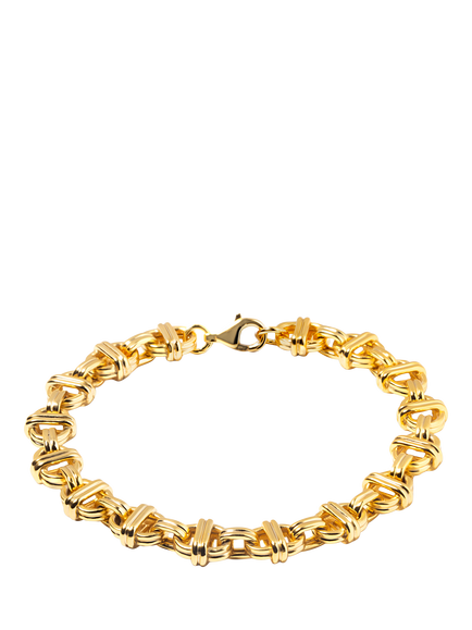 LARNAUTI Retro Revival Hoop Link Bracelet, Gold, Gold