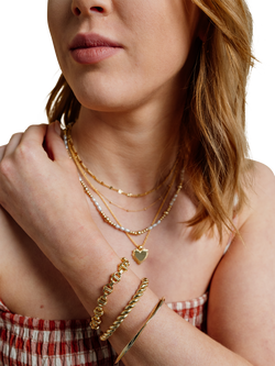 LARNAUTI Retro Revival Hoop Link Bracelet, Gold - view 2, Gold