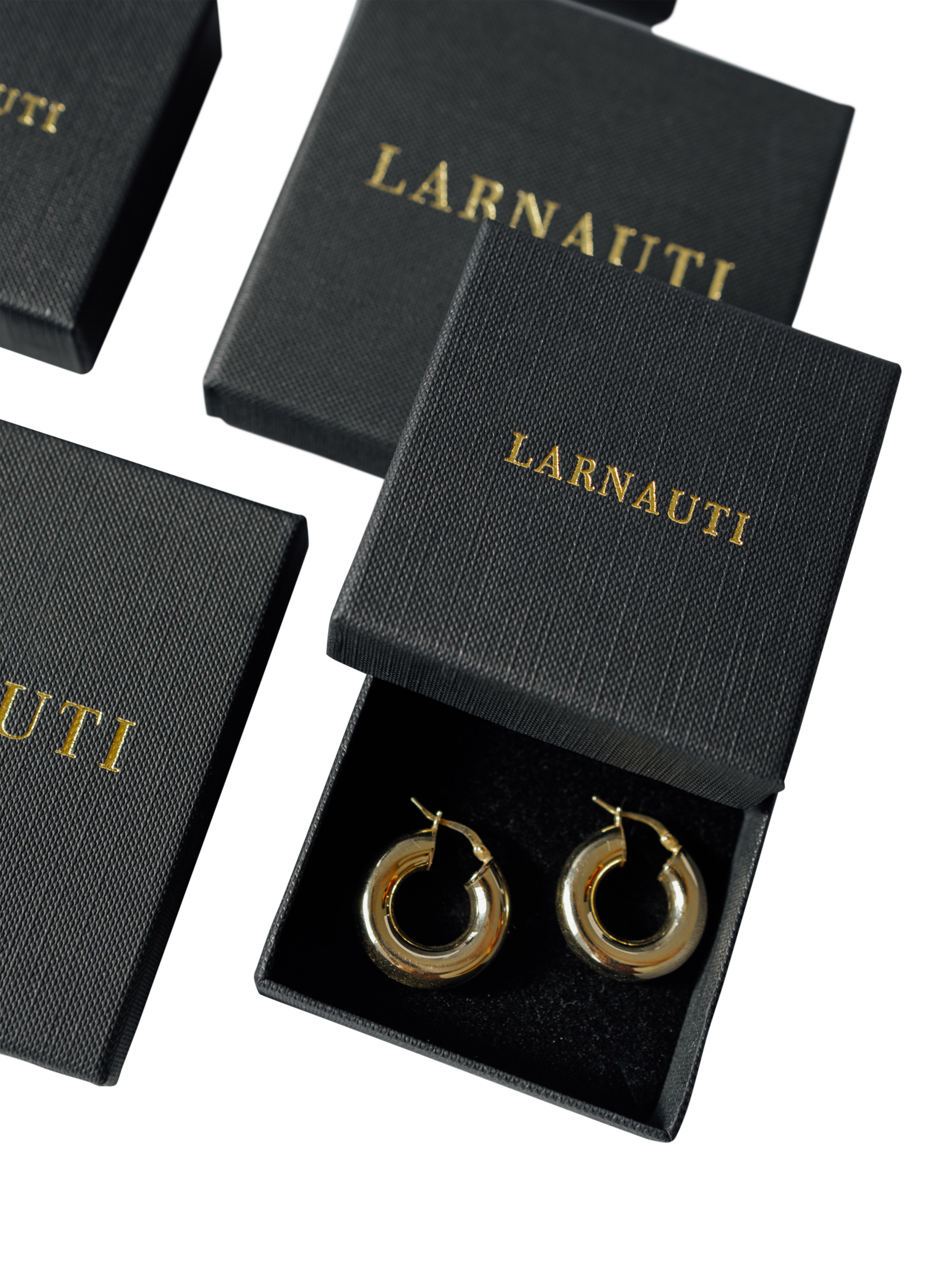 Product image 4 of 4, which shows LARNAUTI Retro Revival Hoop Link Bracelet, Gold