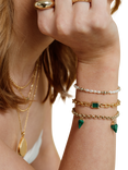 LARNAUTI Green Onyx Stone Link Bracelet, Gold