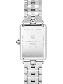 Frederique Constant FC-200MPW2AC6B Women's Classics Art Déco Carrée Bracelet Strap Watch, Silver - view 2, Silver