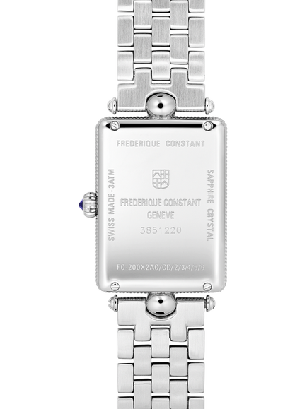 Frederique Constant FC-200MPW2AC6B Women's Classics Art Déco Carrée Bracelet Strap Watch, Silver - view 2, Silver