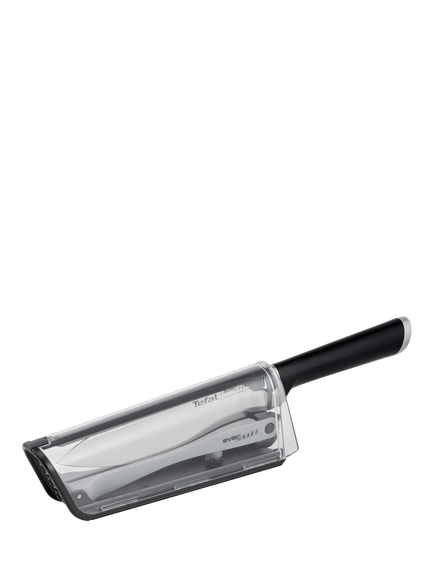 Tefal Ever Sharp Stainless Steel Chef's Knife & Sharpening Cover, 16.5cm, Black