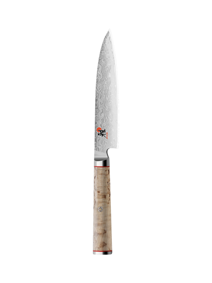 MIYABI Damascus Steel Chutoh Knife with Birch Wood Handle, 16cm, Birchwood