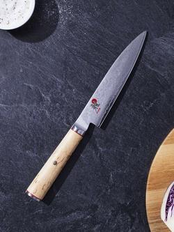 MIYABI Damascus Steel Chutoh Knife with Birch Wood Handle, 16cm - view 2, Birchwood