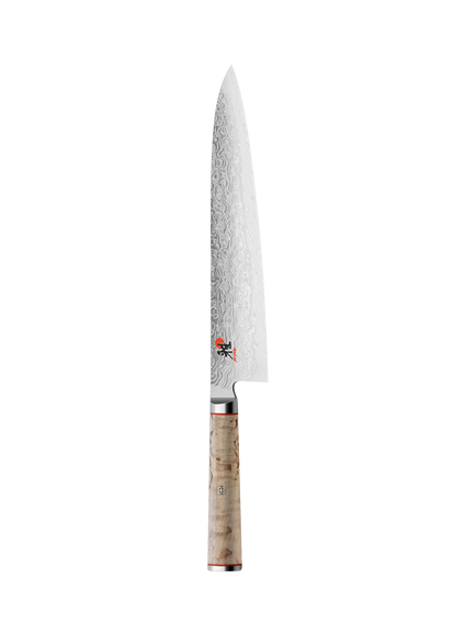 MIYABI Damascus Steel Gyutoh Knife with Birch Wood Handle, 24cm, Birchwood