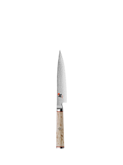 MIYABI Damascus Steel Shotoh Knife with Birch Wood Handle, 13cm, Birchwood