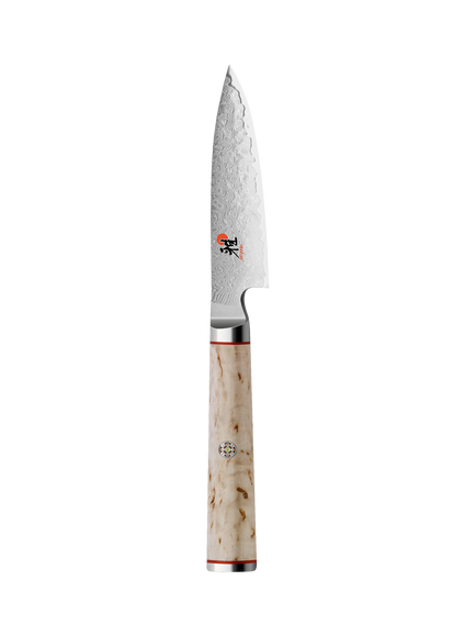 MIYABI Damascus Steel Shotoh Knife with Birch Wood Handle, 9cm, Birchwood