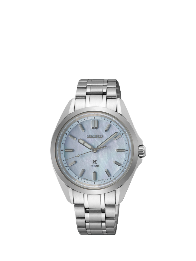Product image 1 of 9, which shows Seiko SUR607J1 Women's Prospex Marine Sports Bracelet Watch, Blue