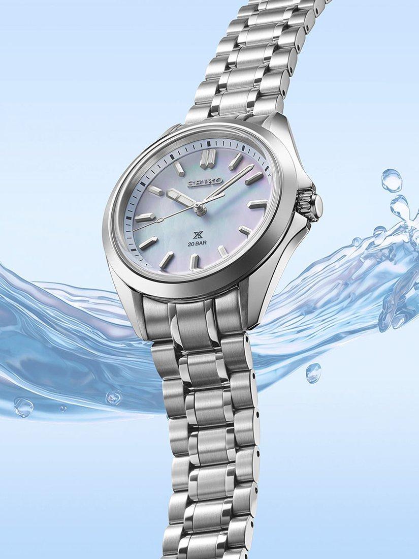 Product image 5 of 9, which shows Seiko SUR607J1 Women's Prospex Marine Sports Bracelet Watch, Blue