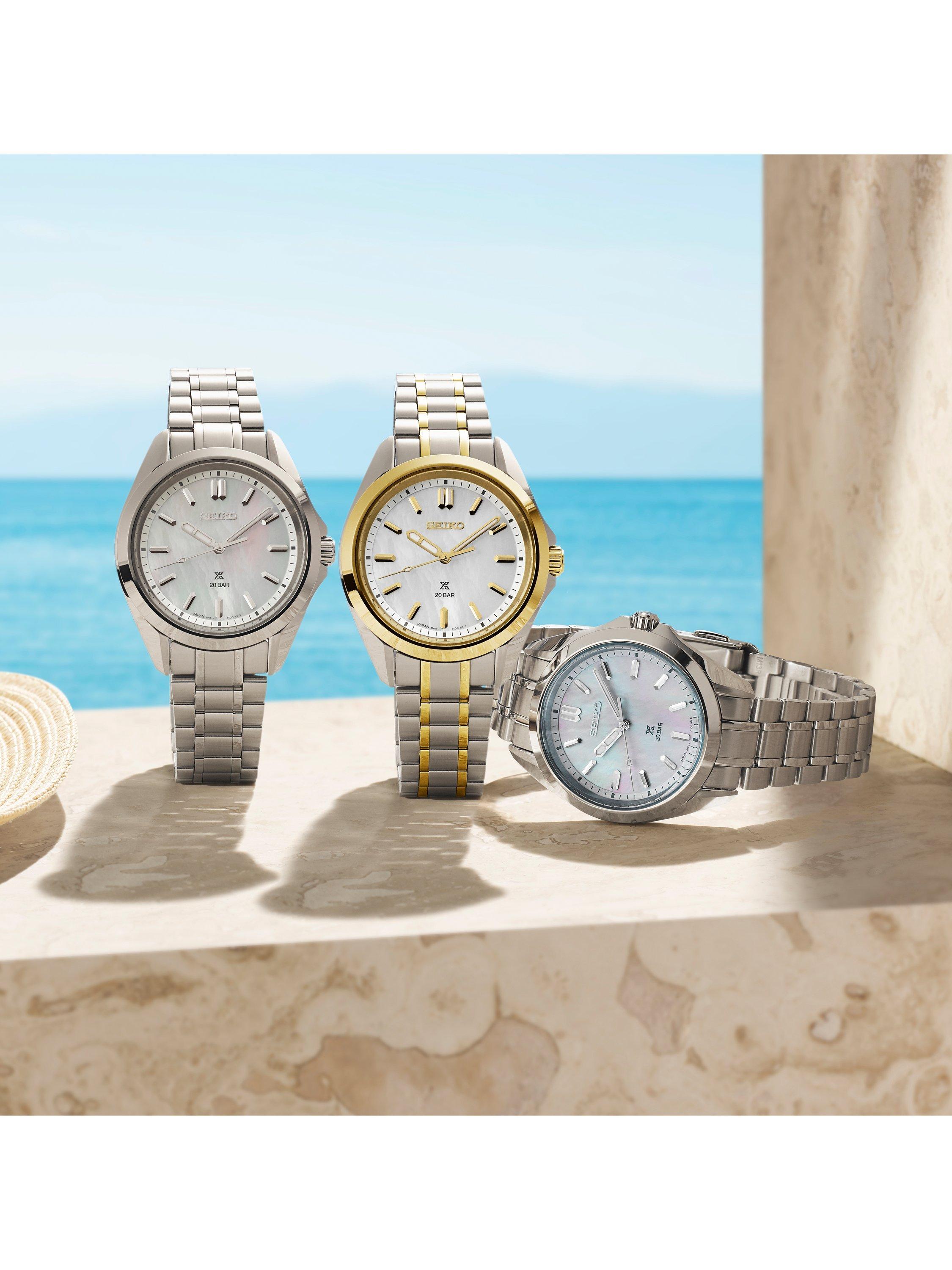 Product image 7 of 9, which shows Seiko SUR607J1 Women's Prospex Marine Sports Bracelet Watch, Blue