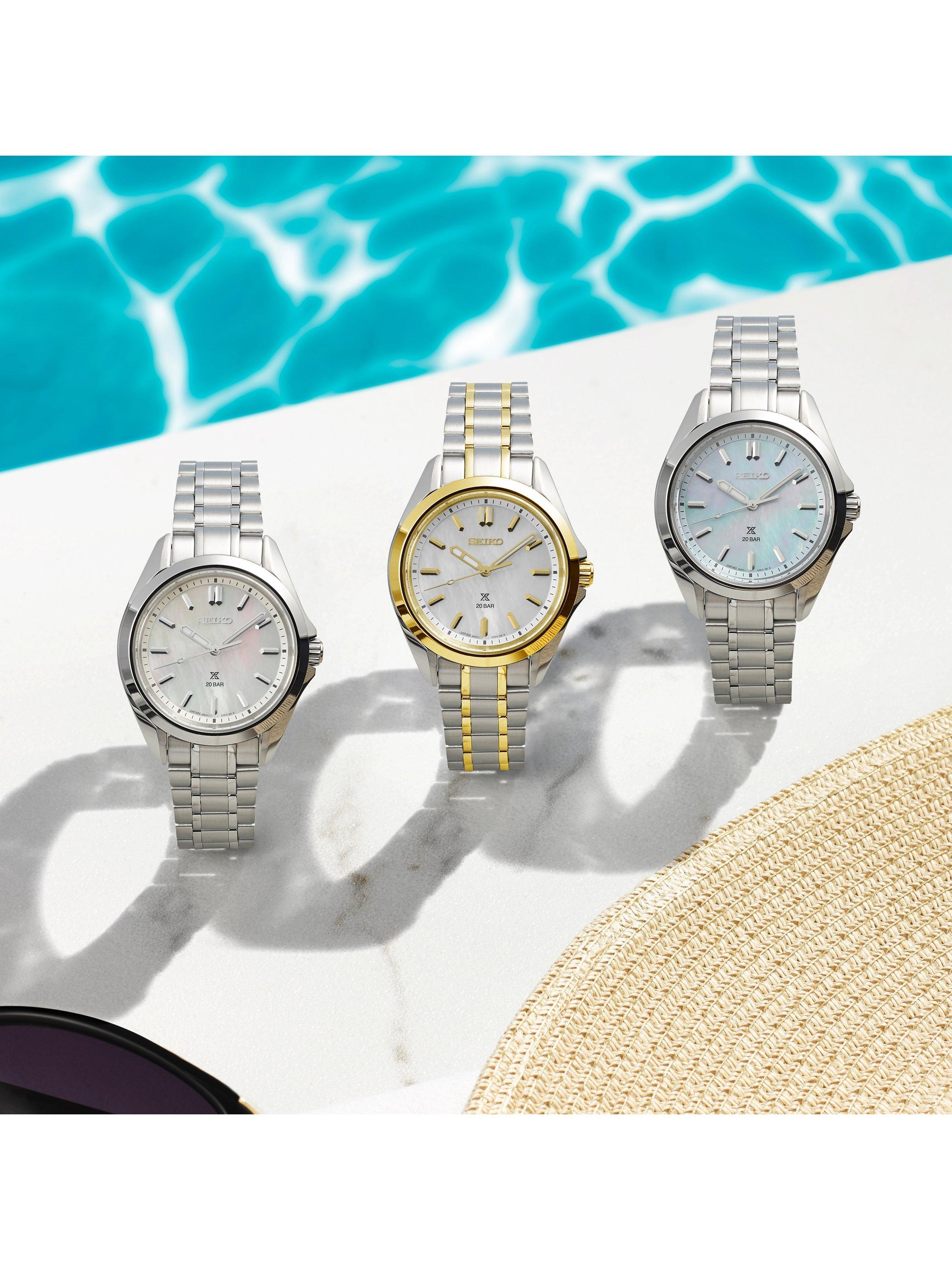 Product image 8 of 9, which shows Seiko SUR607J1 Women's Prospex Marine Sports Bracelet Watch, Blue